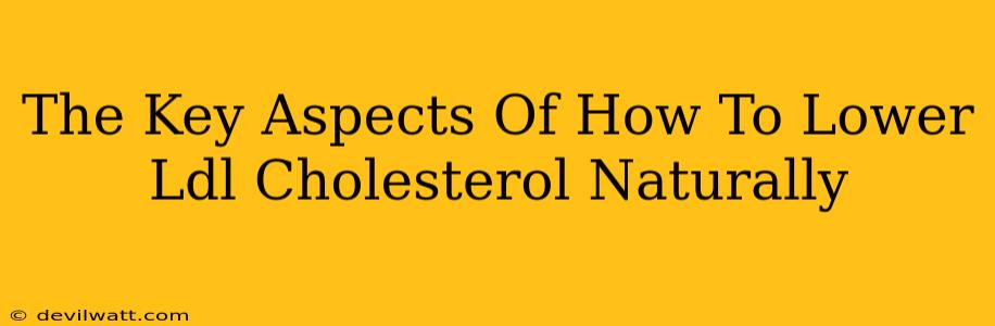 The Key Aspects Of How To Lower Ldl Cholesterol Naturally