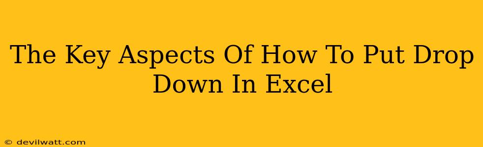 The Key Aspects Of How To Put Drop Down In Excel