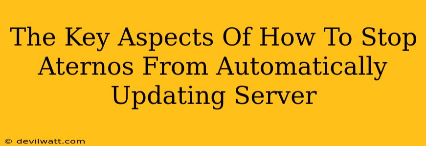 The Key Aspects Of How To Stop Aternos From Automatically Updating Server