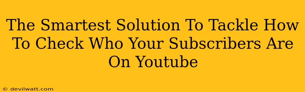 The Smartest Solution To Tackle How To Check Who Your Subscribers Are On Youtube