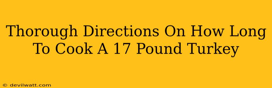 Thorough Directions On How Long To Cook A 17 Pound Turkey