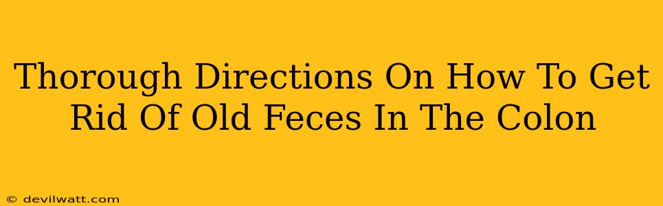 Thorough Directions On How To Get Rid Of Old Feces In The Colon