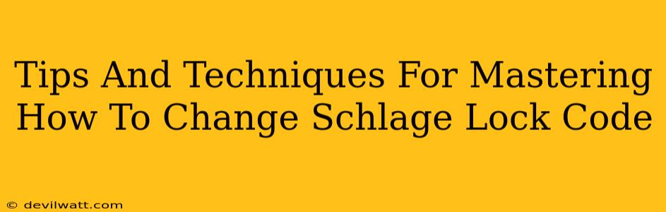 Tips And Techniques For Mastering How To Change Schlage Lock Code