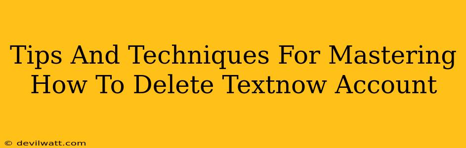 Tips And Techniques For Mastering How To Delete Textnow Account