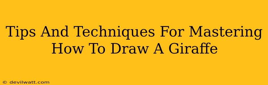 Tips And Techniques For Mastering How To Draw A Giraffe