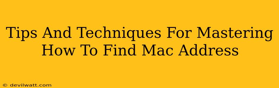 Tips And Techniques For Mastering How To Find Mac Address