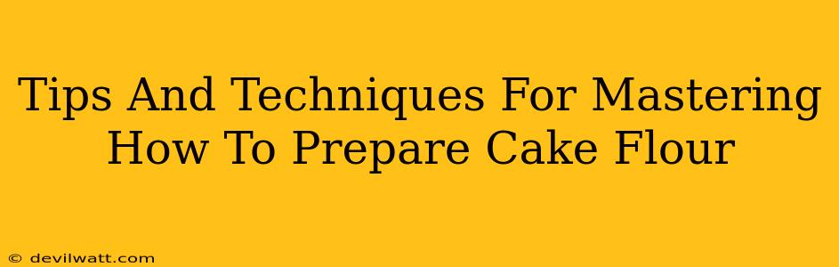 Tips And Techniques For Mastering How To Prepare Cake Flour