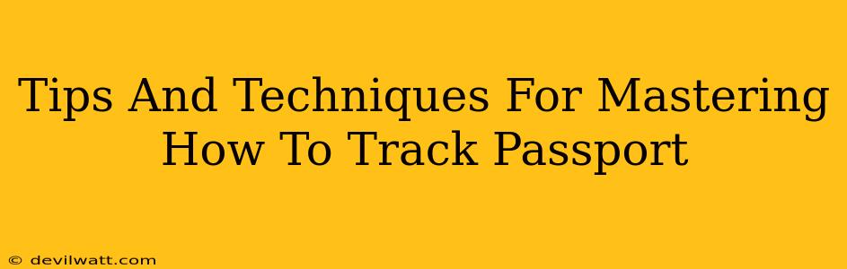 Tips And Techniques For Mastering How To Track Passport