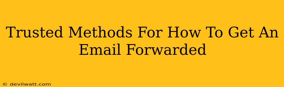 Trusted Methods For How To Get An Email Forwarded