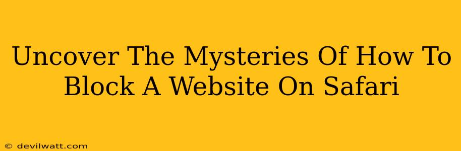 Uncover The Mysteries Of How To Block A Website On Safari