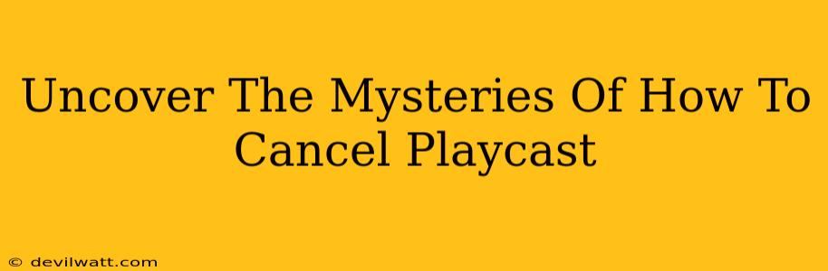 Uncover The Mysteries Of How To Cancel Playcast