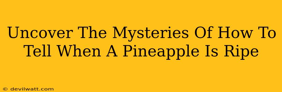 Uncover The Mysteries Of How To Tell When A Pineapple Is Ripe