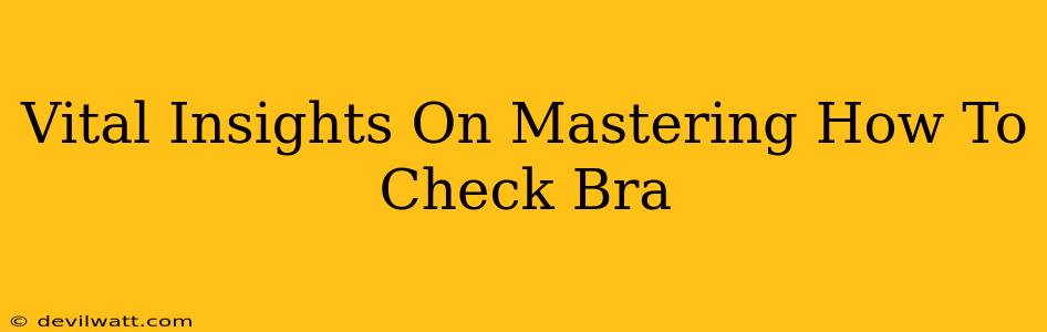 Vital Insights On Mastering How To Check Bra