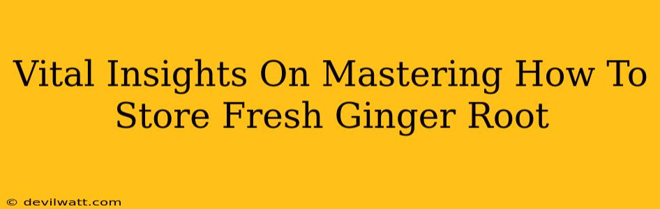 Vital Insights On Mastering How To Store Fresh Ginger Root