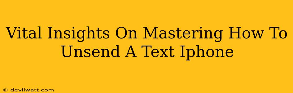 Vital Insights On Mastering How To Unsend A Text Iphone