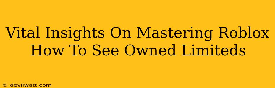 Vital Insights On Mastering Roblox How To See Owned Limiteds