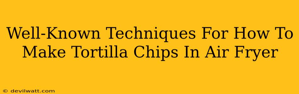 Well-Known Techniques For How To Make Tortilla Chips In Air Fryer