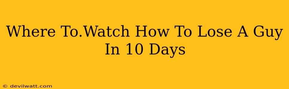 Where To.Watch How To Lose A Guy In 10 Days